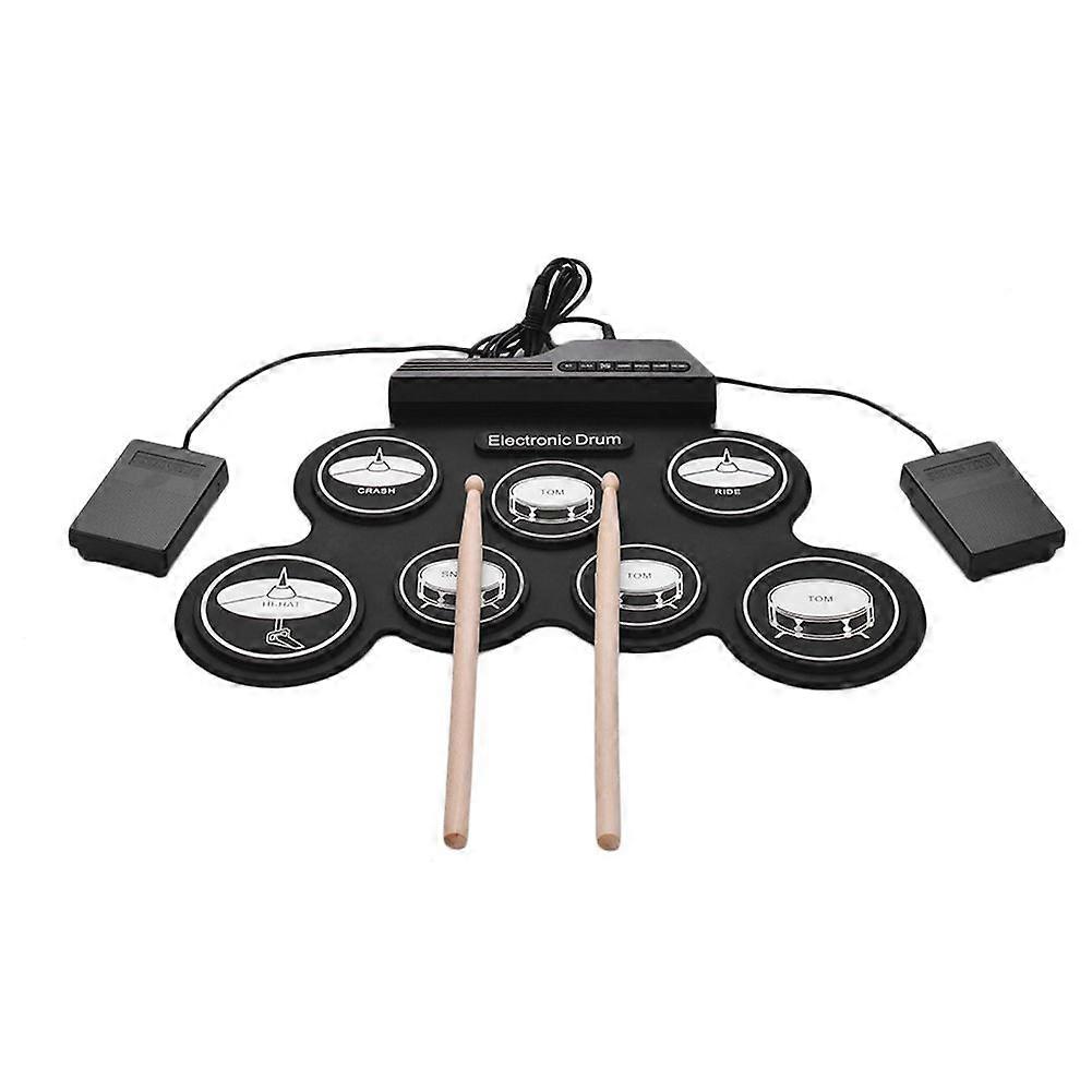7 Pads Electric D Set ,Portable Roll Up D Kit with D Pedals D Sticks, Gift for Kids Adults