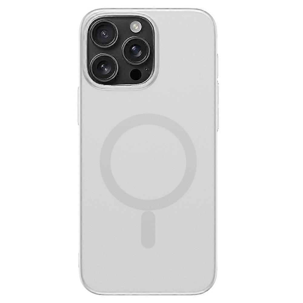 For iPhone 16 Pro Case Compatible with MagSafe Matte PC Back Cover-Silver