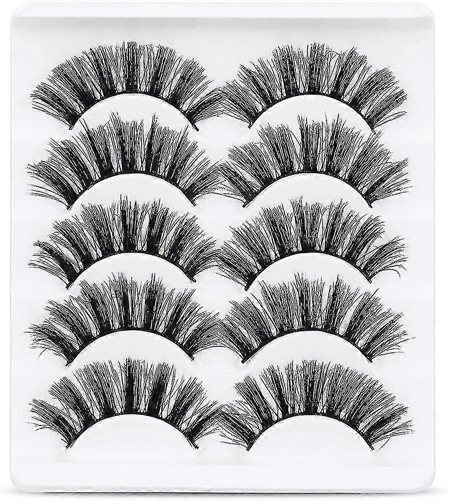 3d Natural False Eyelashes. 5 Pairs Handmade False Eyelashes Natural.
