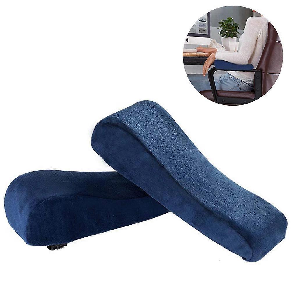 Ergonomic Memory Foam Armrest Pads, Elbow Pressure Relief For Office Chair, Soft Velvet Fabric Covers, High-Quality Memory Foam, Curved Design, Extra