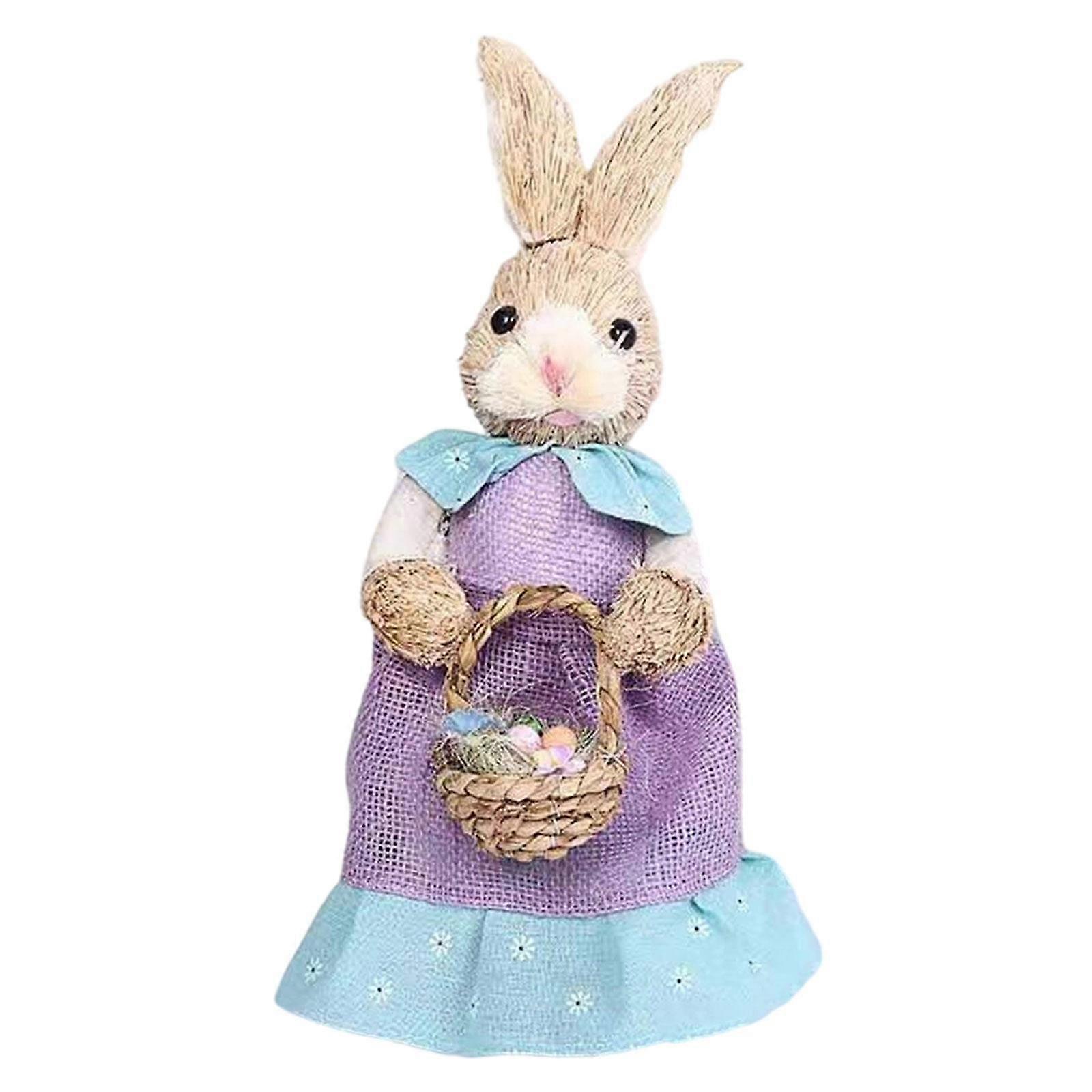 Easter Straw Bunny Easter Theme Party Supplies for Holiday Spring Indoor