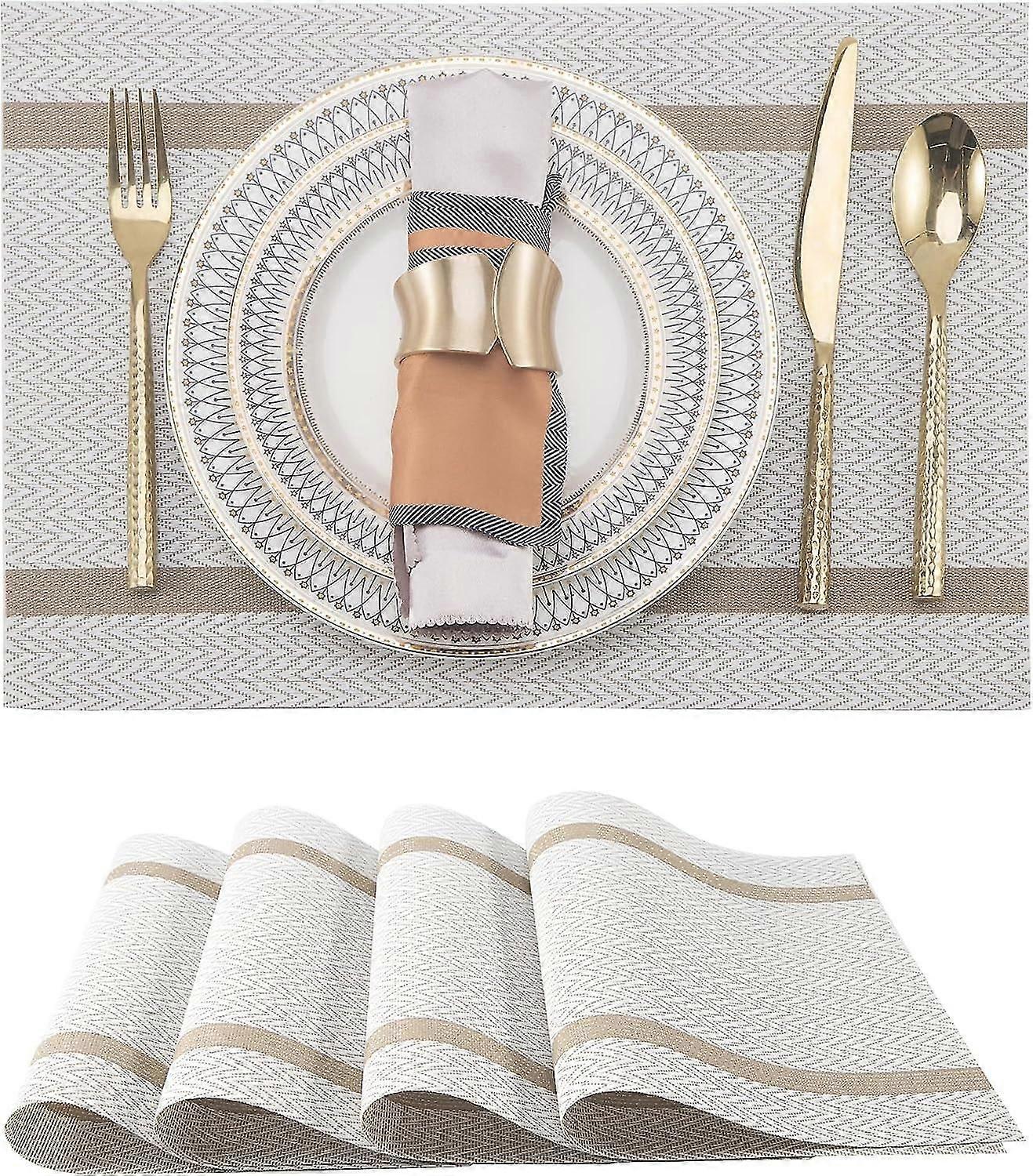 Sets De Table En Pvc - Sets De Table En Vinyle Lavables Et Faciles  Nettoyer - Sets De Table En Pvc Rsistant  La Chaleur - Sets De Table Pour Table  M