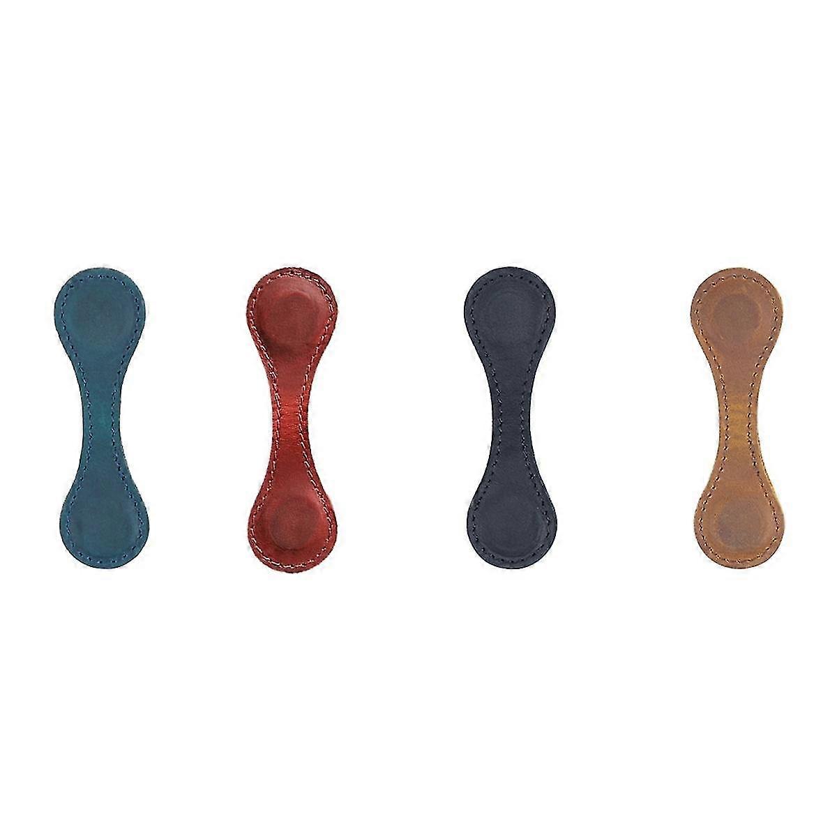 Personalized 4-Pack Premium Top-Grain Leather Magnetic Bookmarks Gift