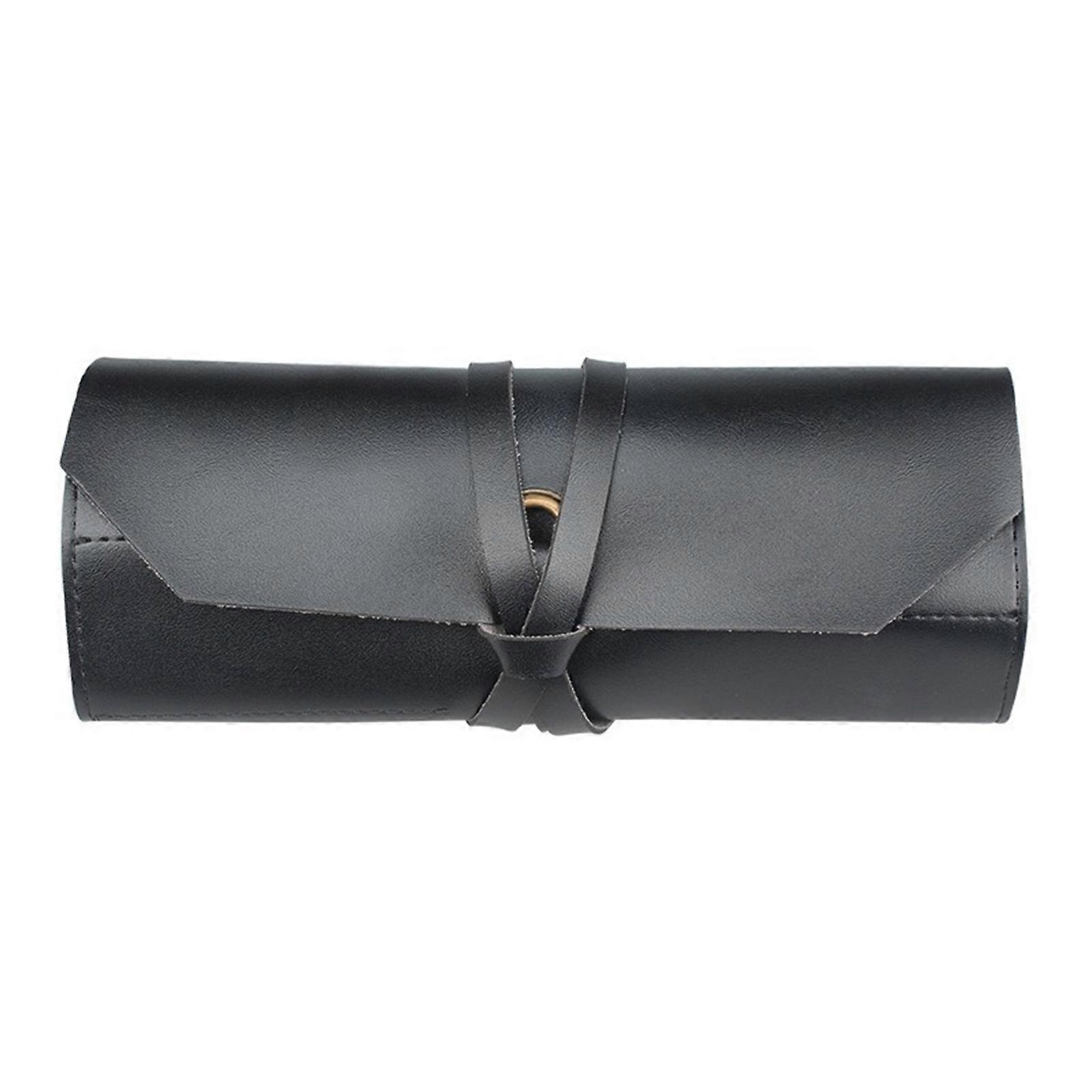 PU Tool Wrench Roll Portable Carry Pouch Workshop Storage Woodworking Tool Organizer Vintage Handmade Bag  Black