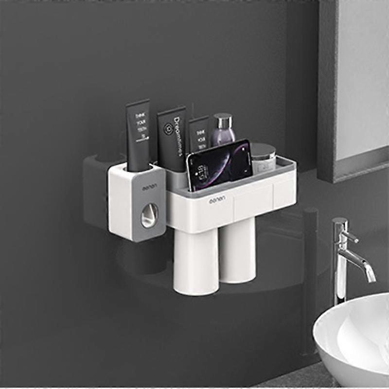 MAITA Magnetic Adsorption Inverted Wall Mount Firmly Bathroom Storage Rack Toothpaste Squeezer Family Set