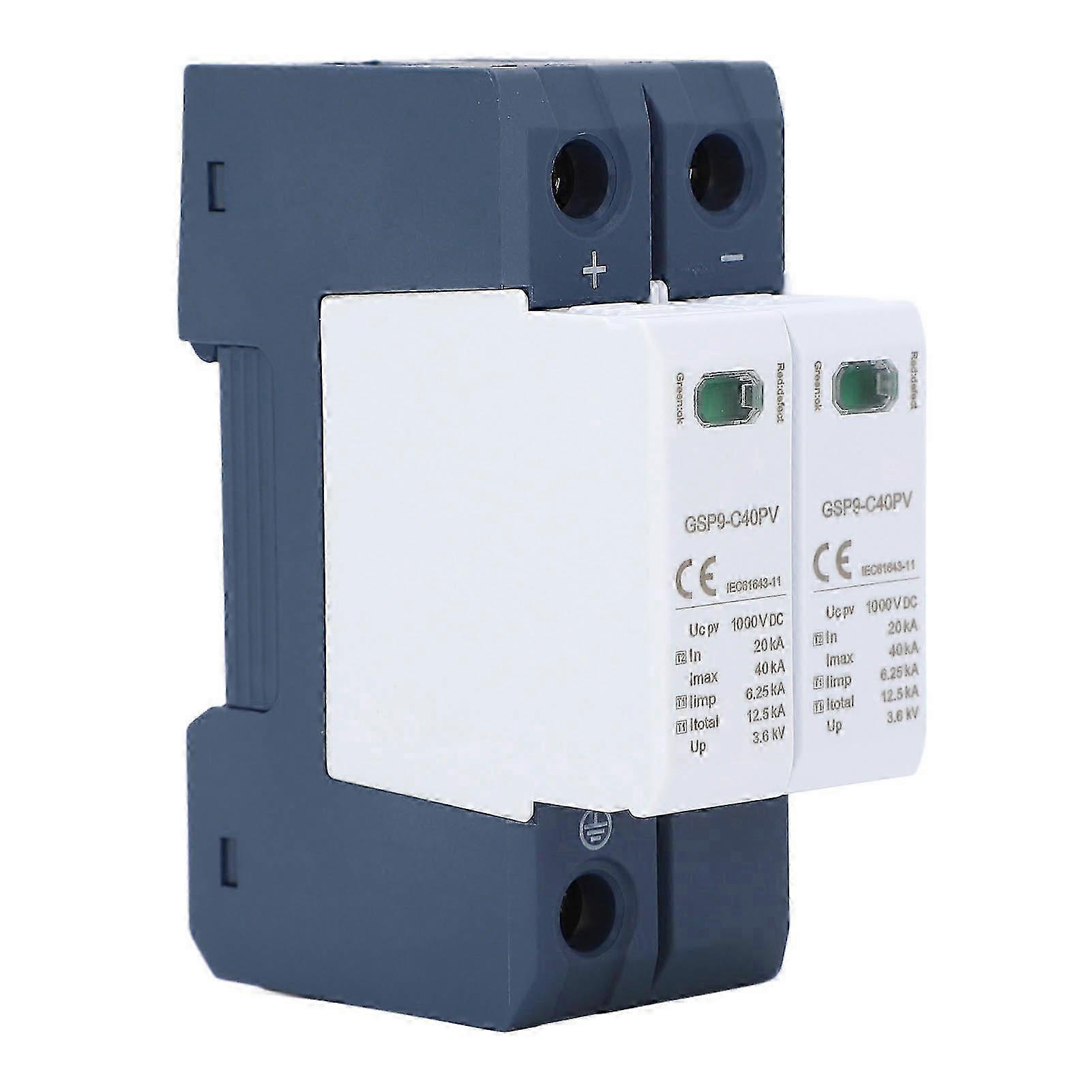 Parafoudre DC Grande capacité de décharge Réponse rapide Dispositif de protection contre les surtensions 2P 1000VDC