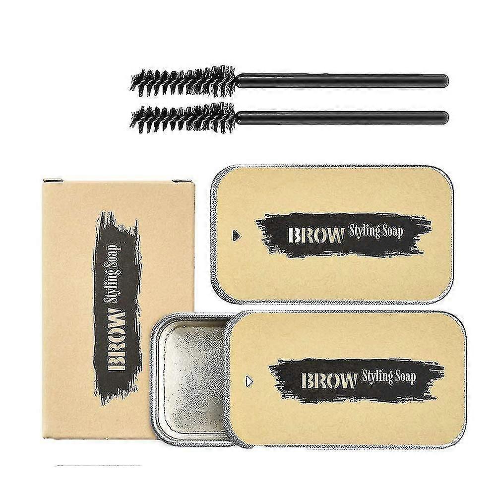 2 Eyebrow Styling Soap, 3d Eyebrow Makeup Gel, Eyebrow Styling Soap, Durable Waterproof Belt Brush Wild Eyebrows