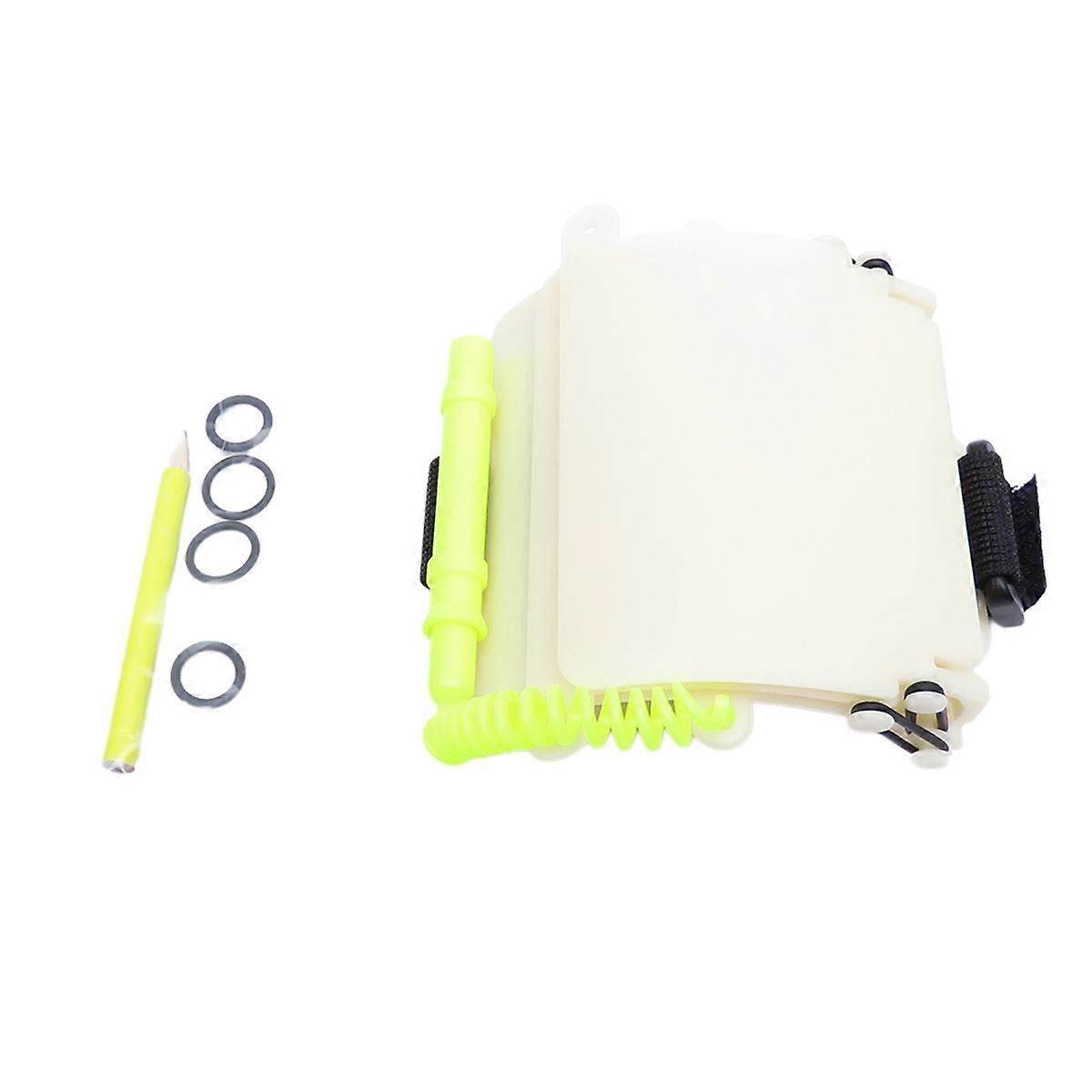 Luminous Underwater Triple Scuba Diving Wrist Writing Board with Pencil Arm 3 Panels Write Board
