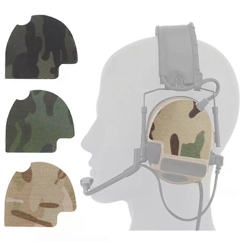 Autocolant tactic pentru căști Camuflaj/Depozitare prin cablu 2-în-1 Magic Patch pentru căști ComTac() Vânătoare Tragere Anulare a zgomotului