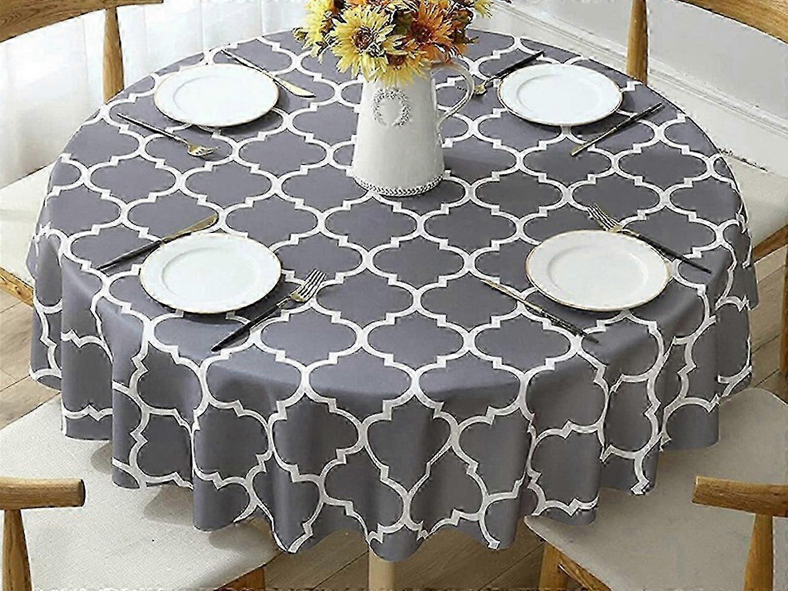 100cm Waterproof Tablecloth Round Tablecloth Dining Tablecloth Grey