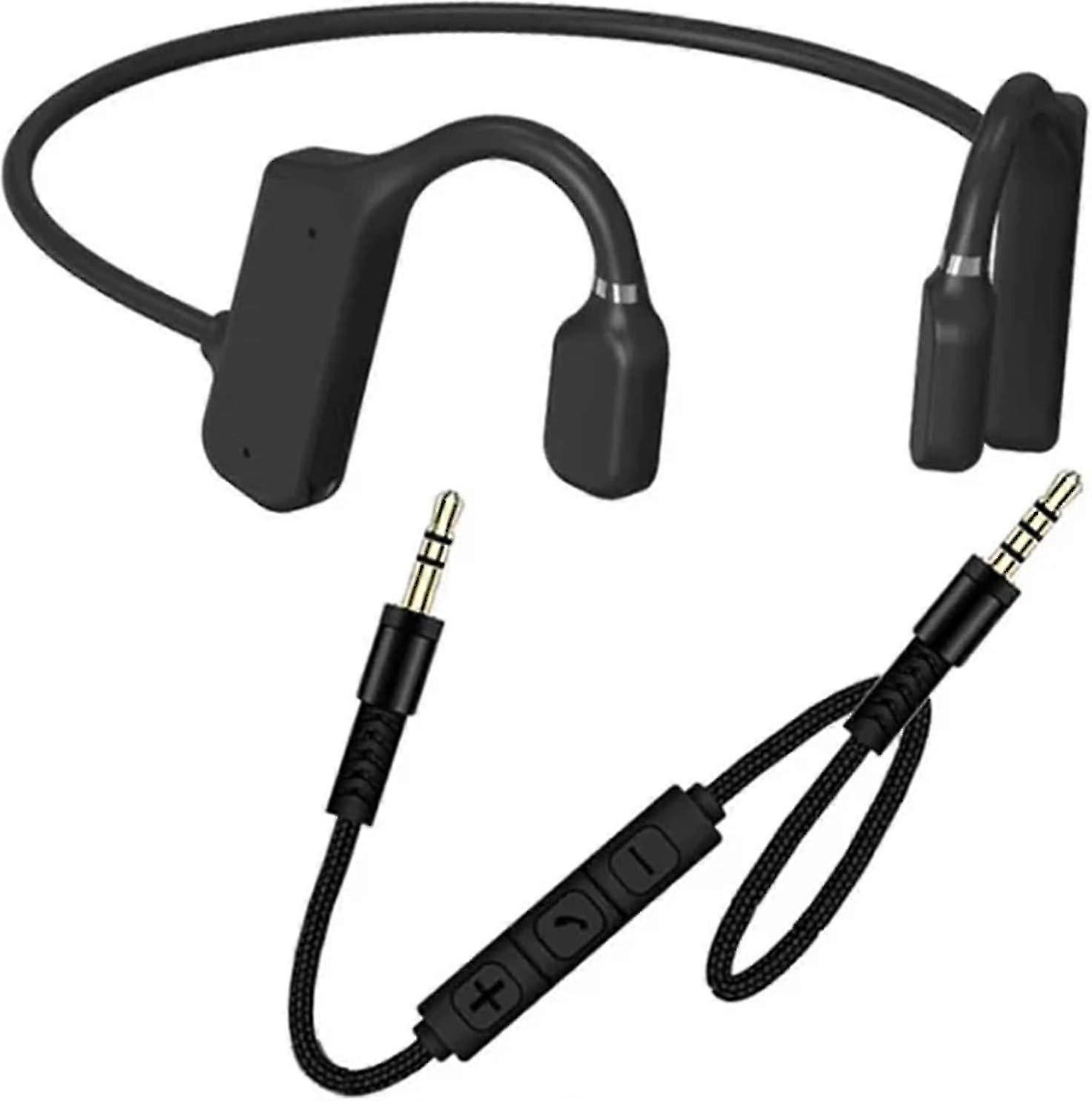 3.5mm Wired Bone Conduction Headphones with Microphone for Phone Computer