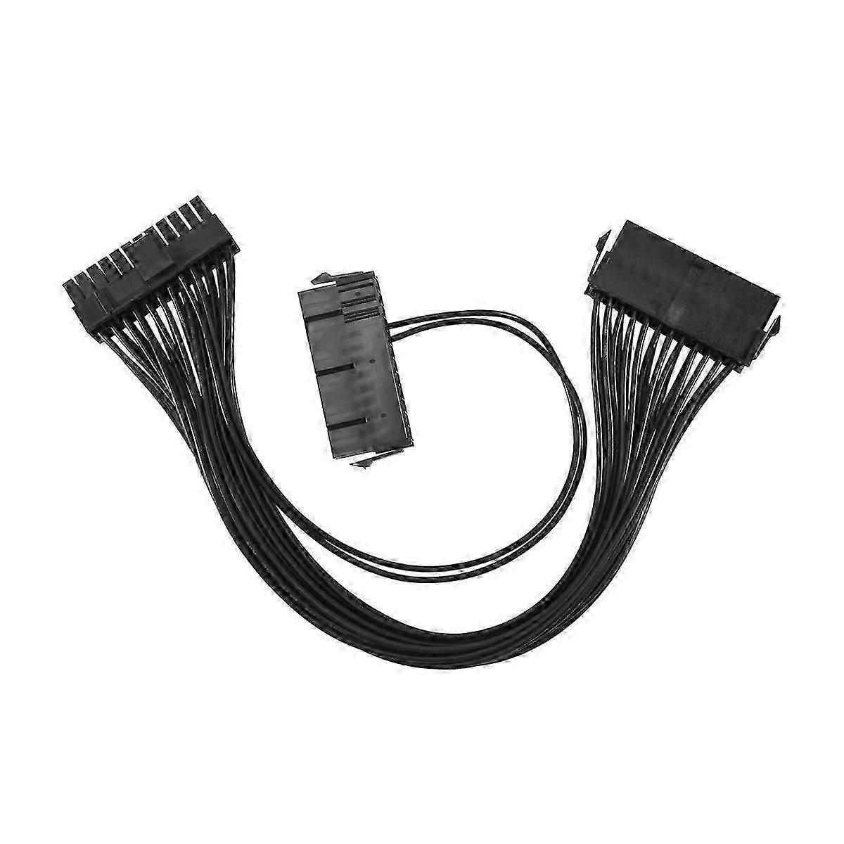 4Pcs SATA Cables, Dual PSU Power Supply 24-Pin Adapter Cable for ATX Motherboard 18AWG - 1FT