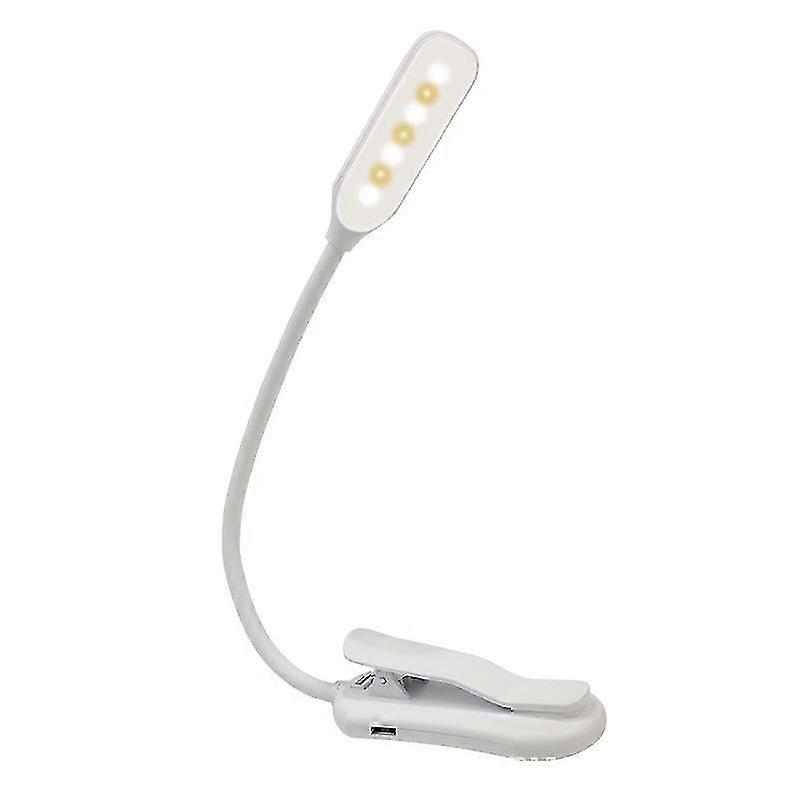 Rechargeable Book Light Mini 7 LED Reading Light 3-Level Warm Cool White Flexible Easy Clip Lamp Rea