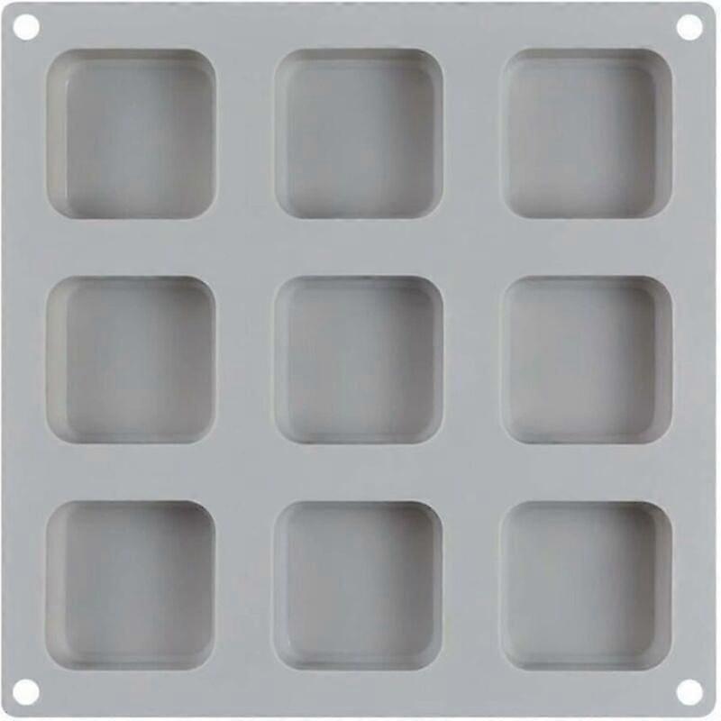 DIY Soap Molds 9 Cavities Handmade Square Soap Mold Reusable Square Soap Molds Flexible Baking Soap Mold Food Grade Square Silicone Soap Molds for DIY