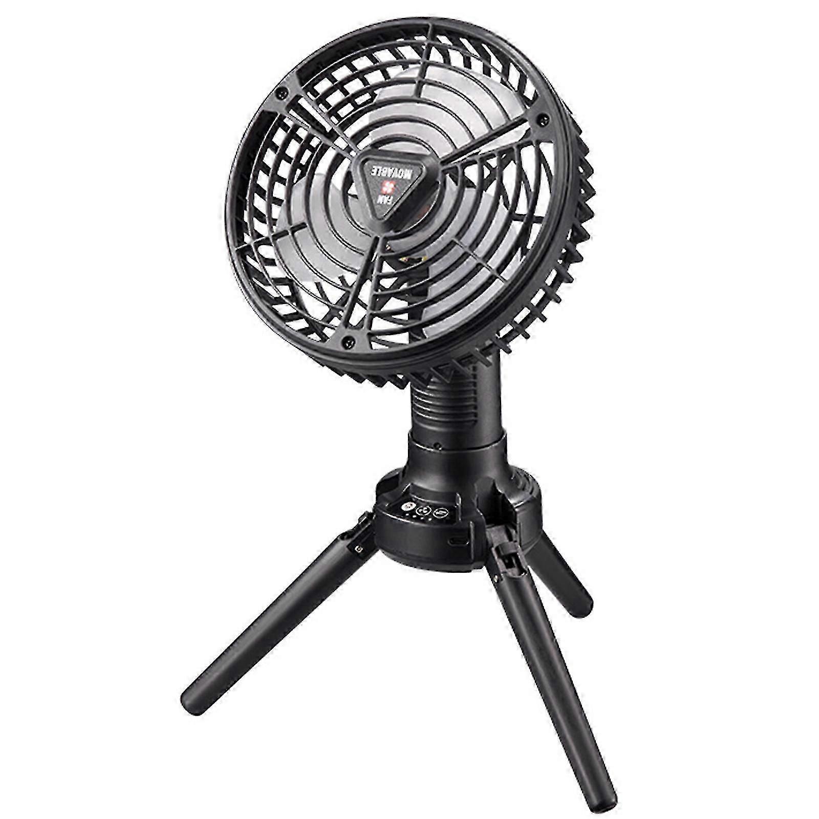 Outdoor Tent Fan With Led Lantern Foldable Tripod Hang Hook 270 Rotation