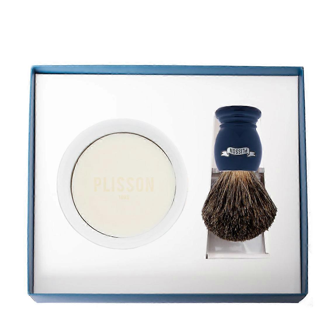 Blaireau Box/ Bol And Soap - Blue Slate