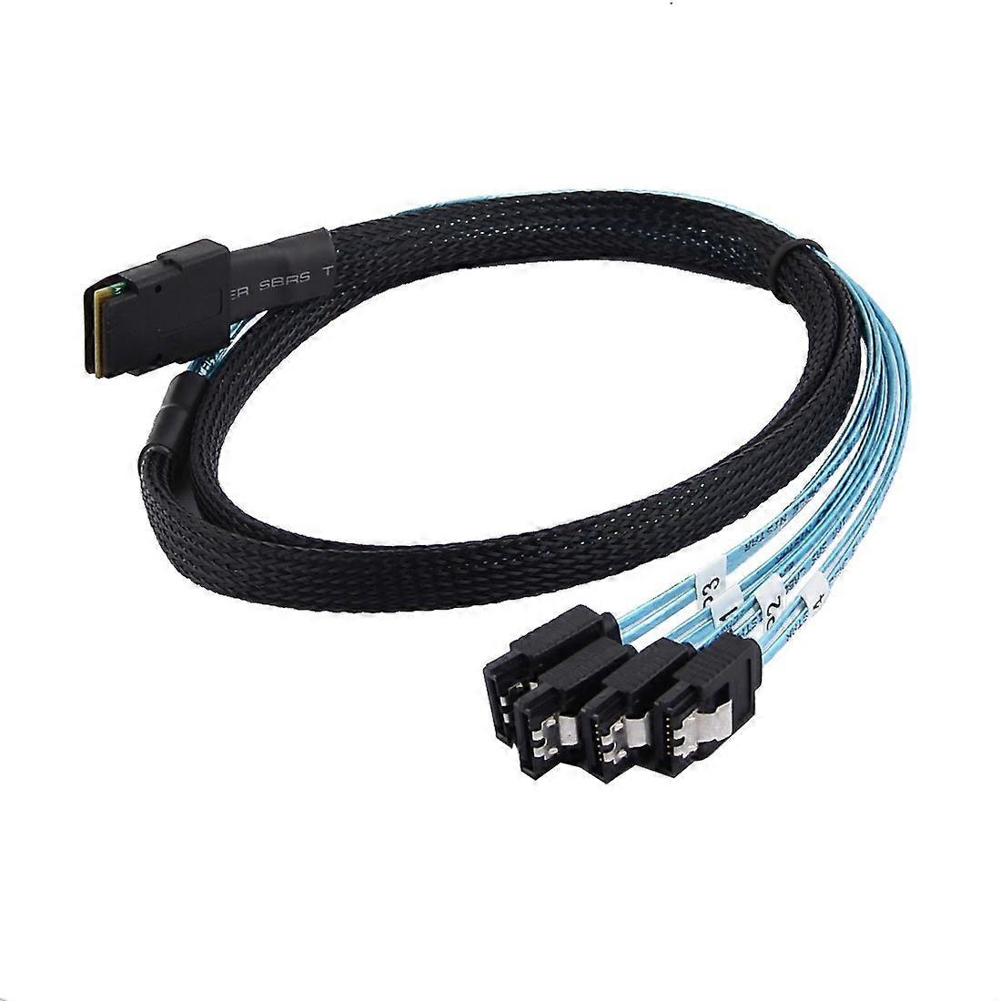 1 Meter SFF-8087 Mini SAS 36-Pin To 4 SATA 7-Pin Cable Black Blue Model 2ac 341 a08 fb8 617
