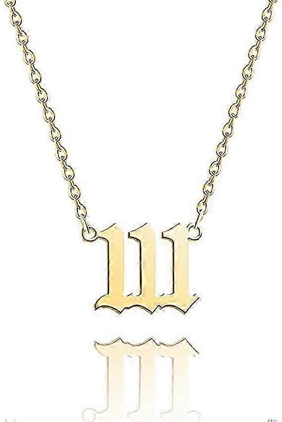 Collier Numéro d’ange argent/or en acier inoxydable numérologie bijoux