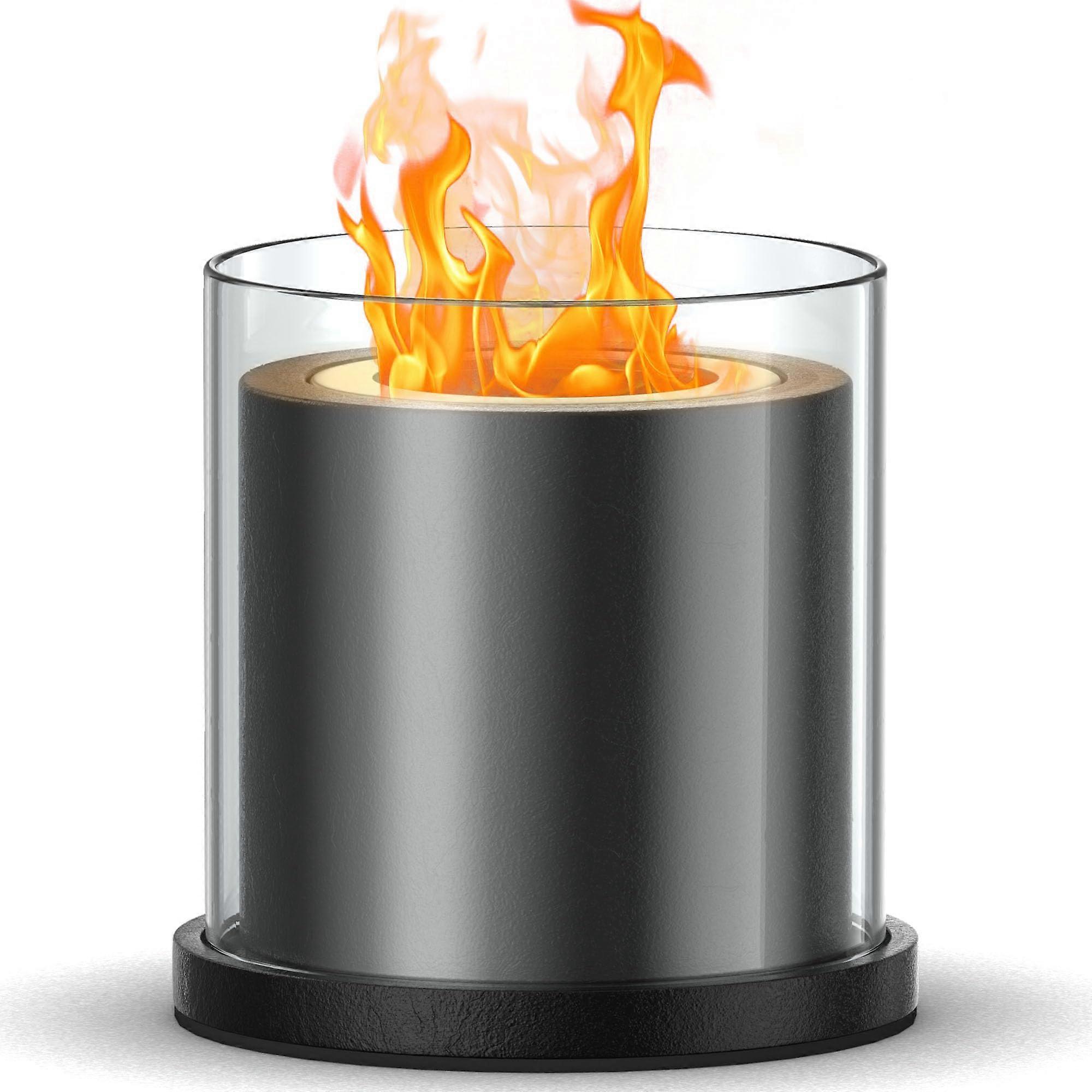 Glass Desktop Fire Pit, Desktop Fire Pit for S'Mores Maker, Concrete Small Fire Pit