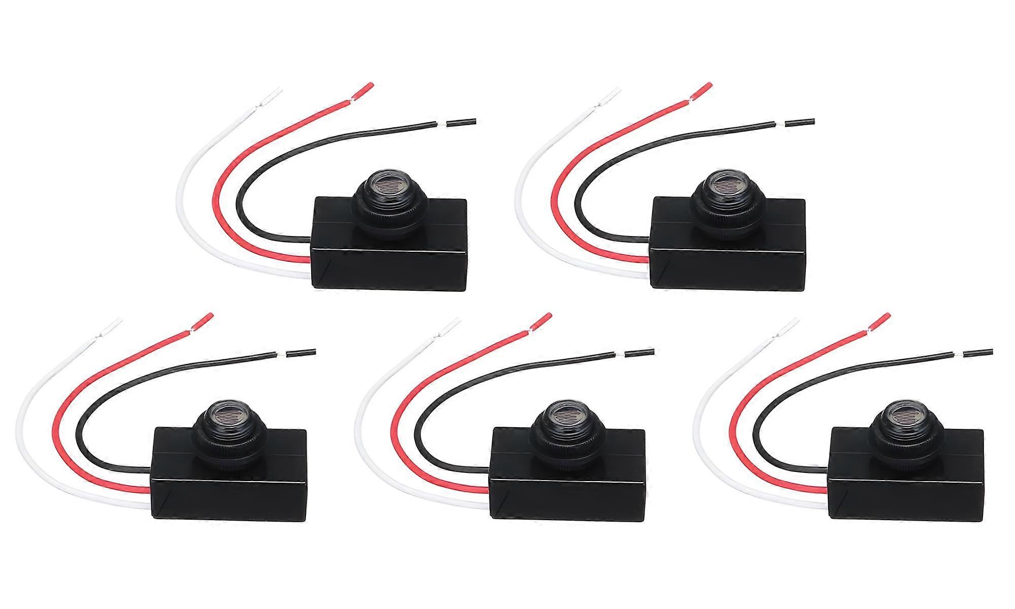 DC 8-50V Photoelectric Switch 5 Pack, 12V/24V/36V/48V Dusk to Dawn Light Sensor, Auto ON Off Control for Outdoor Lighting