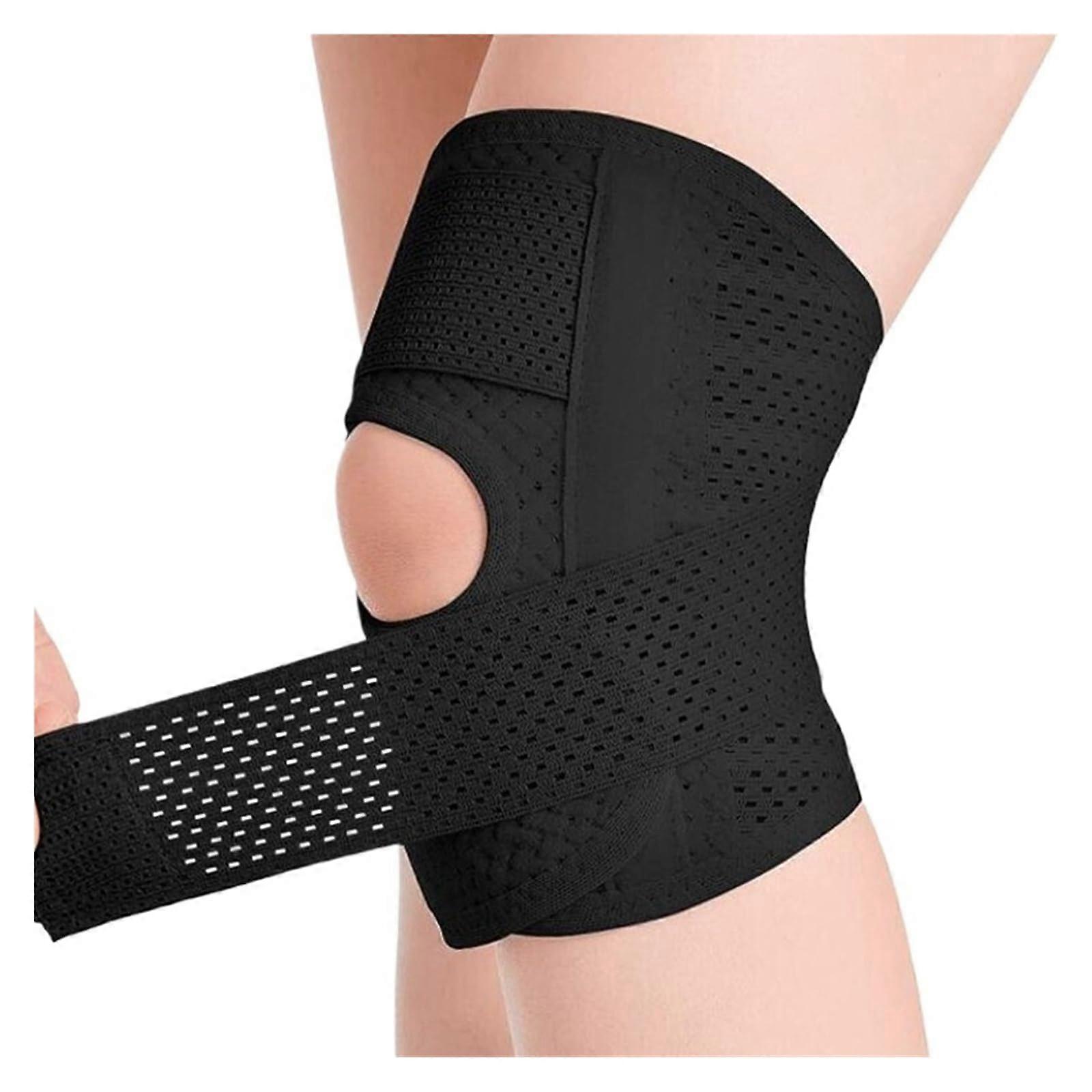 Knee Brace Side Stabilizers for Men and Women, Breathable Adjustable Knee Support Pads, XL Black Size