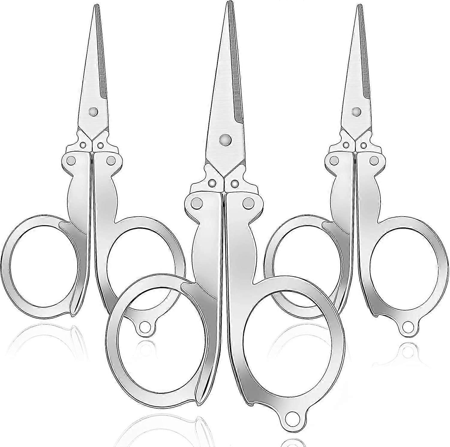 3Pcs Folding Scissors Stainless Steel Travel Scissors