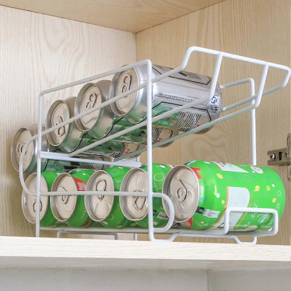 TK Double-Layer Can Soda Storage Rack Shelf Fridge Organizer Kitchen Drink Holder