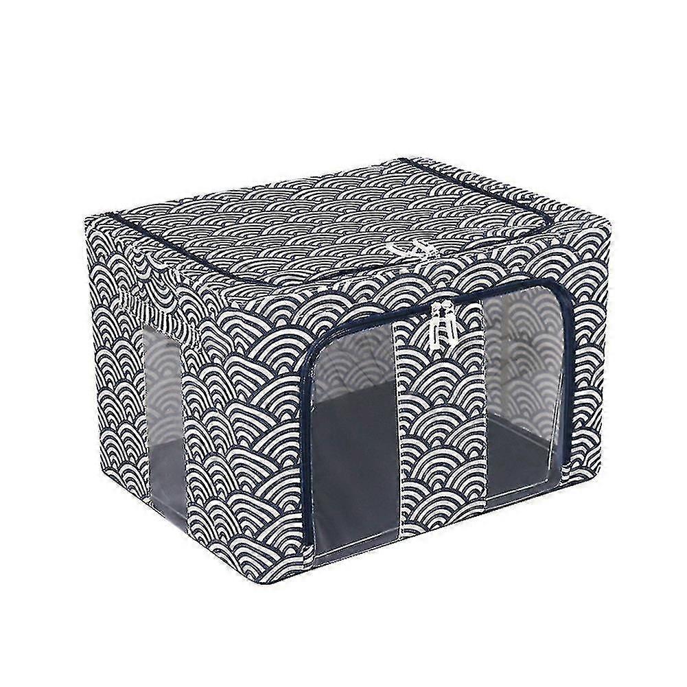 Quilt Storage Box Foldable Double Vertical Window Folding Steel Frame Quilt Organizer