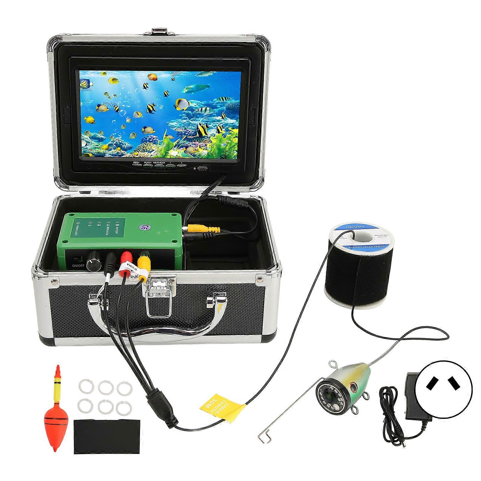 Fishing Camera HD 1000TVL 7 Inch LCD Monitor Portable Video Fish Finder with Temp Depth Display 98.4ft Cable