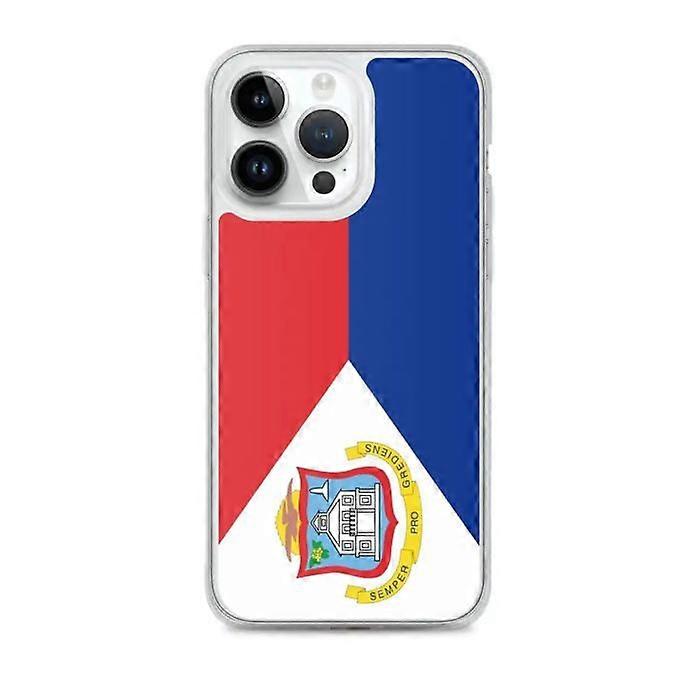 Phone case - PIXELFORMA - iPhone 14 Pro Max - Saint Martin Flag - Transparent plastic - TPU