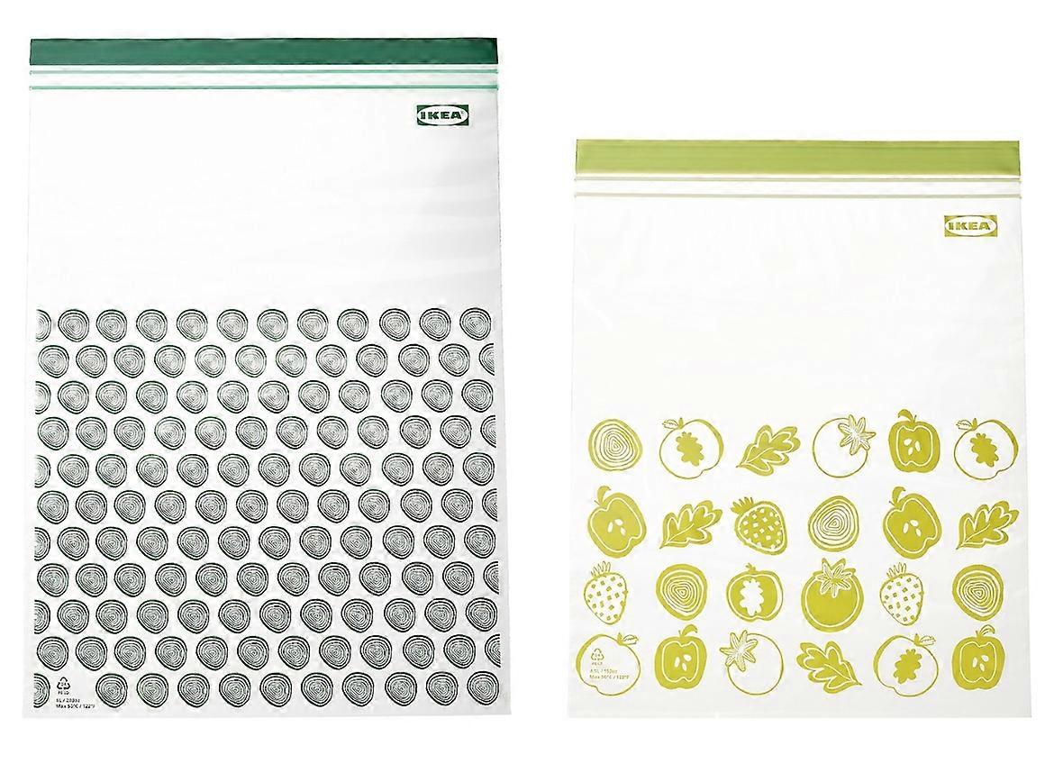 Ikea Istad Sac à cordon, motif/vert, 30 pièces