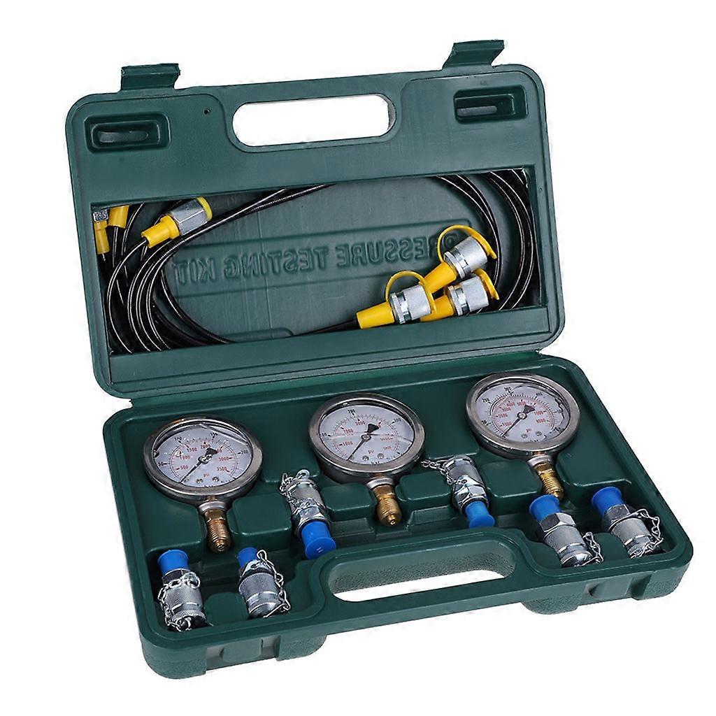 Portable Excavator Hydraulic Pressure Test Coupling Kit With Testing Hose Gauge Coupling and Tools