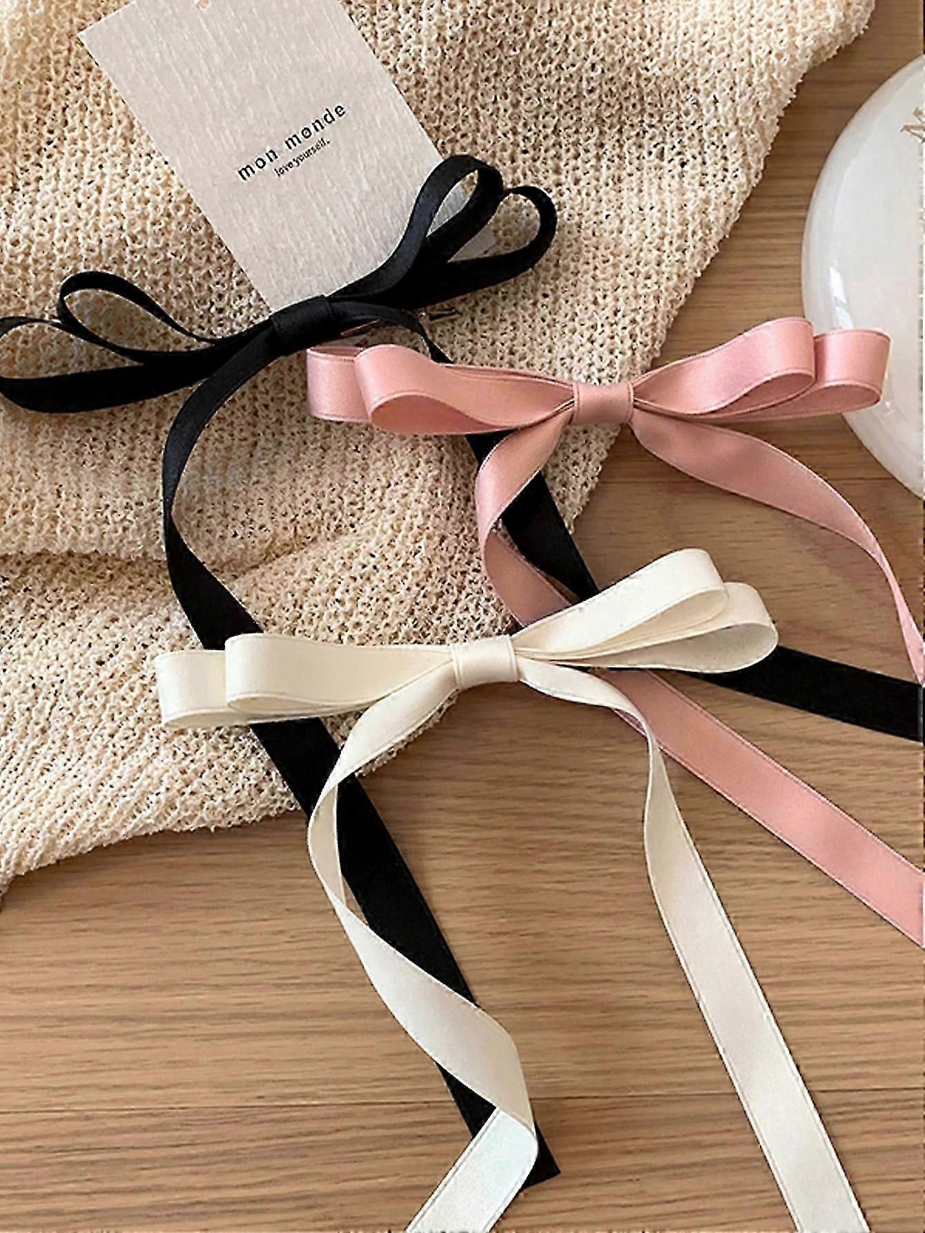 3 قطع نسائي بنات أزياء أنيقة مشبك شعر bowknot ، أسود / كاكي / بيج ، 13 سم / 5 بوصة ، مناسبة يوميا ، المدرسة ، التنقل ، حفلة العطلة ، هدية