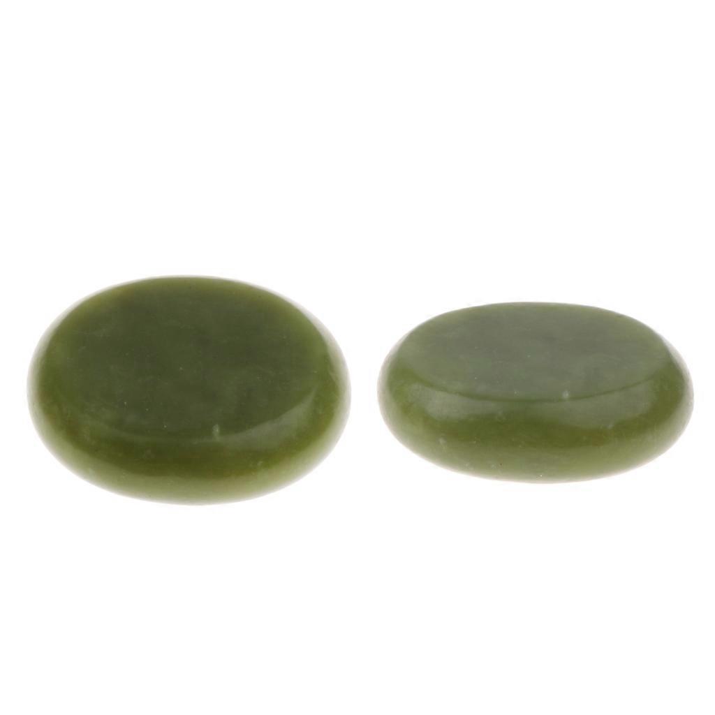 2 יחידות אבן ירקן טבעית לגוף הפנים עיסוי ספא אבן חמה 5x6 ס"מ ירוק