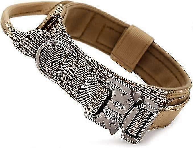 Tactical Dog Collar with Control Handle Nylon Military Adjustable Collar, Metal Buckle, Padded for M
