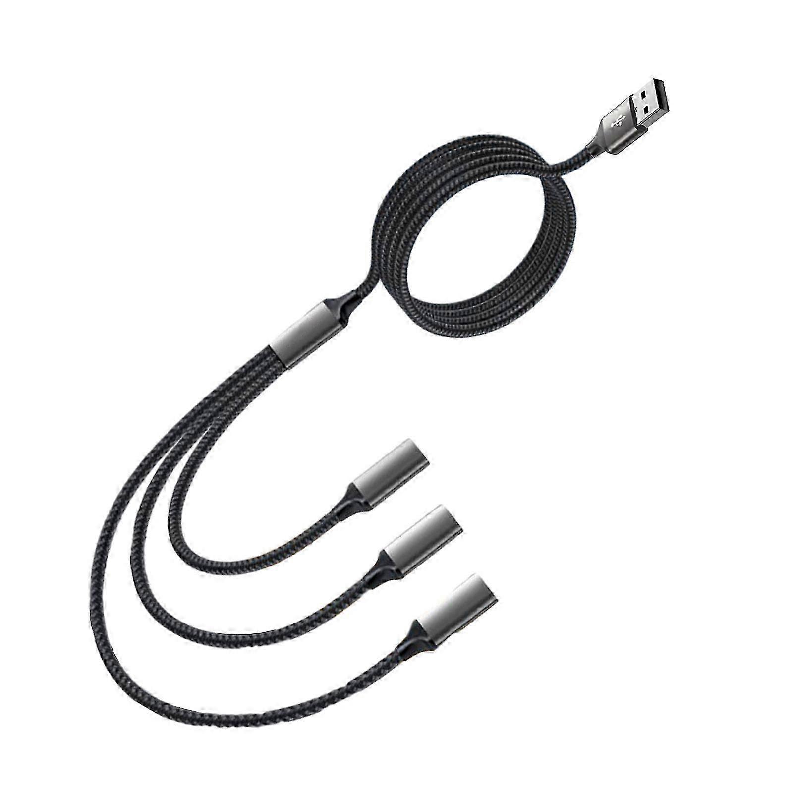 USB Splitter USB Male to 3 Female USB Extension Cable Long USB 2.0 Splitter Support Charging Data Transfer for Keyboard