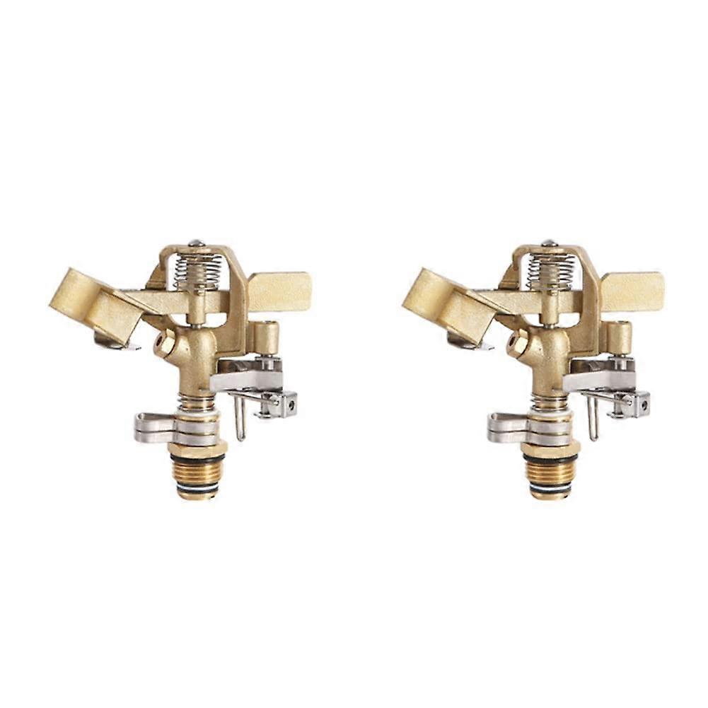 1/2 impact sprinkler made of brass, 2piece set, durable lawn sprinkler head with nozzles, adjustable from 20360 degrees large