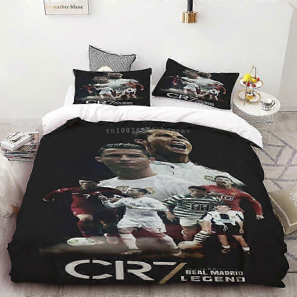 Lightweight and Comfortable 3-Piece Bedding Set with Duvet Cover, Perfect for Football Fans, Ideal for Bedroom Decoration, Suitable for a Re
