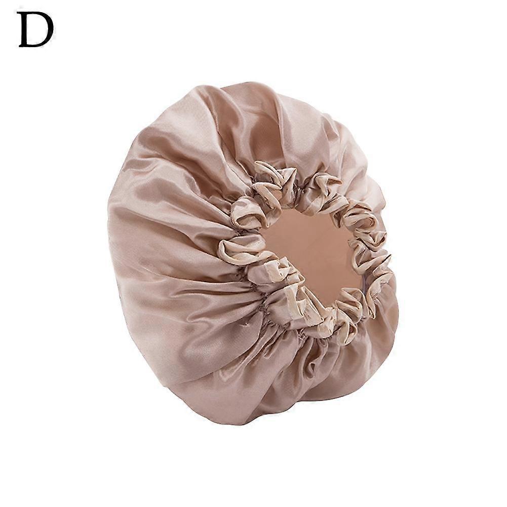 For PEVA Waterproof Shower Cap for Women Double Layer Elastic Hair Bath Cap Oil Proof Multi Functional