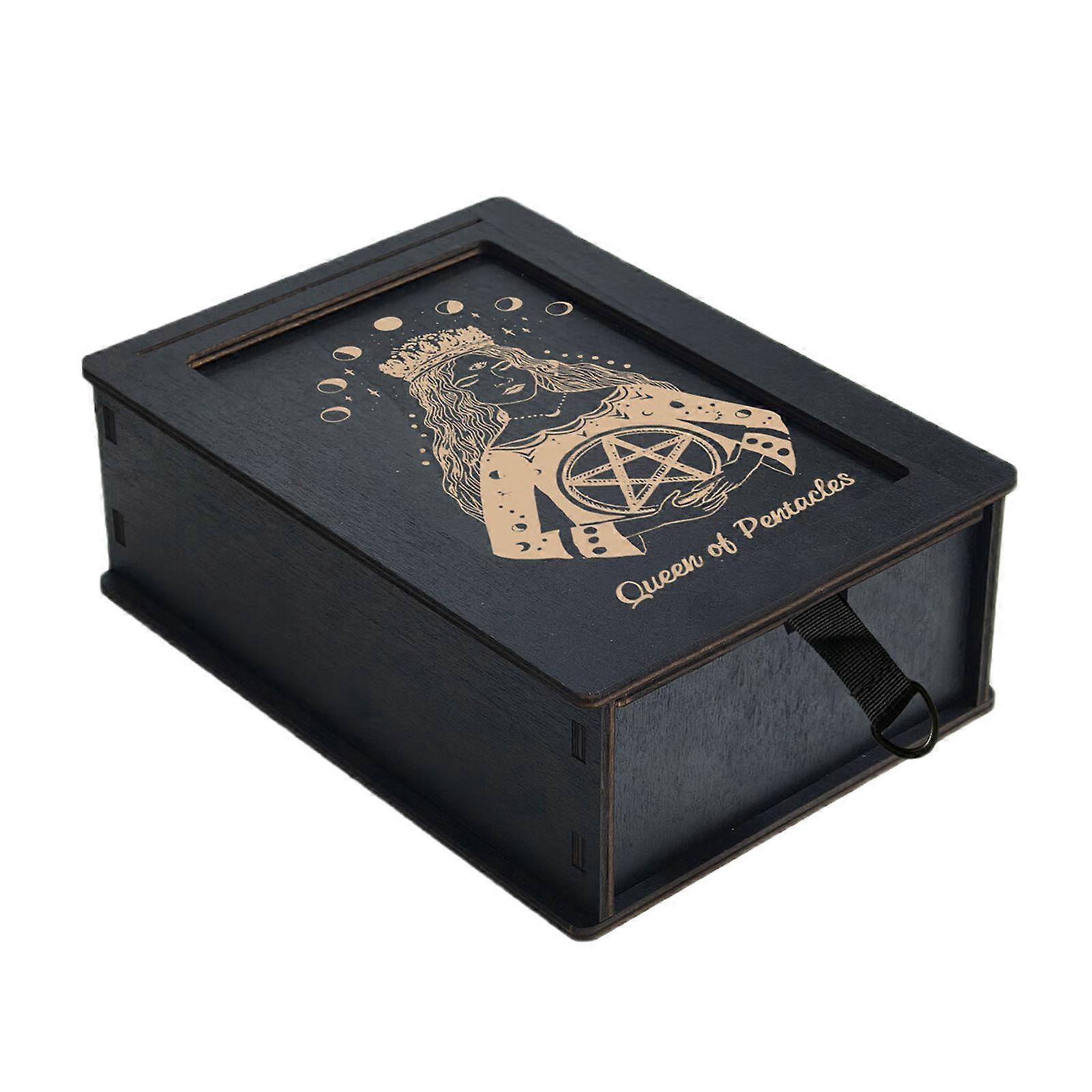 Tarots Card Storage Box Portable Card Storage Container Astrology Trinkets Box Organizers Push Pull Storage Box