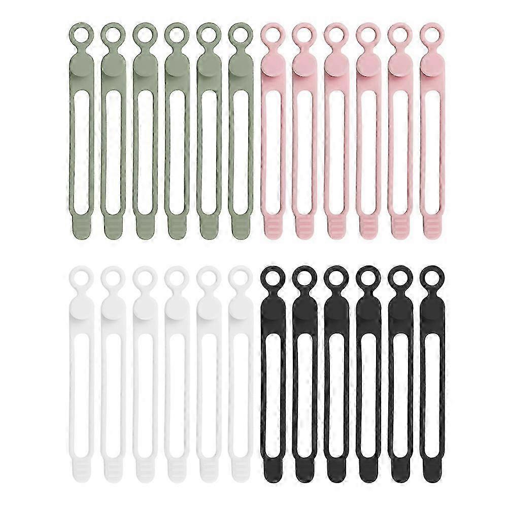 24Pcs Silicone Wire Organizer for Earphone, Phone Charger, Mouse, o,Reusable Cable Ties Cord Or