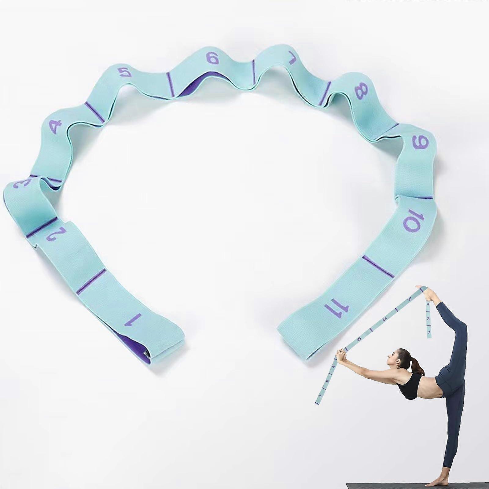 Yoga Stretch Strap With 11 Loops - Durable Non-Slip Flexibility Band for Dance Gymnastics Fitness Stretching Exercises