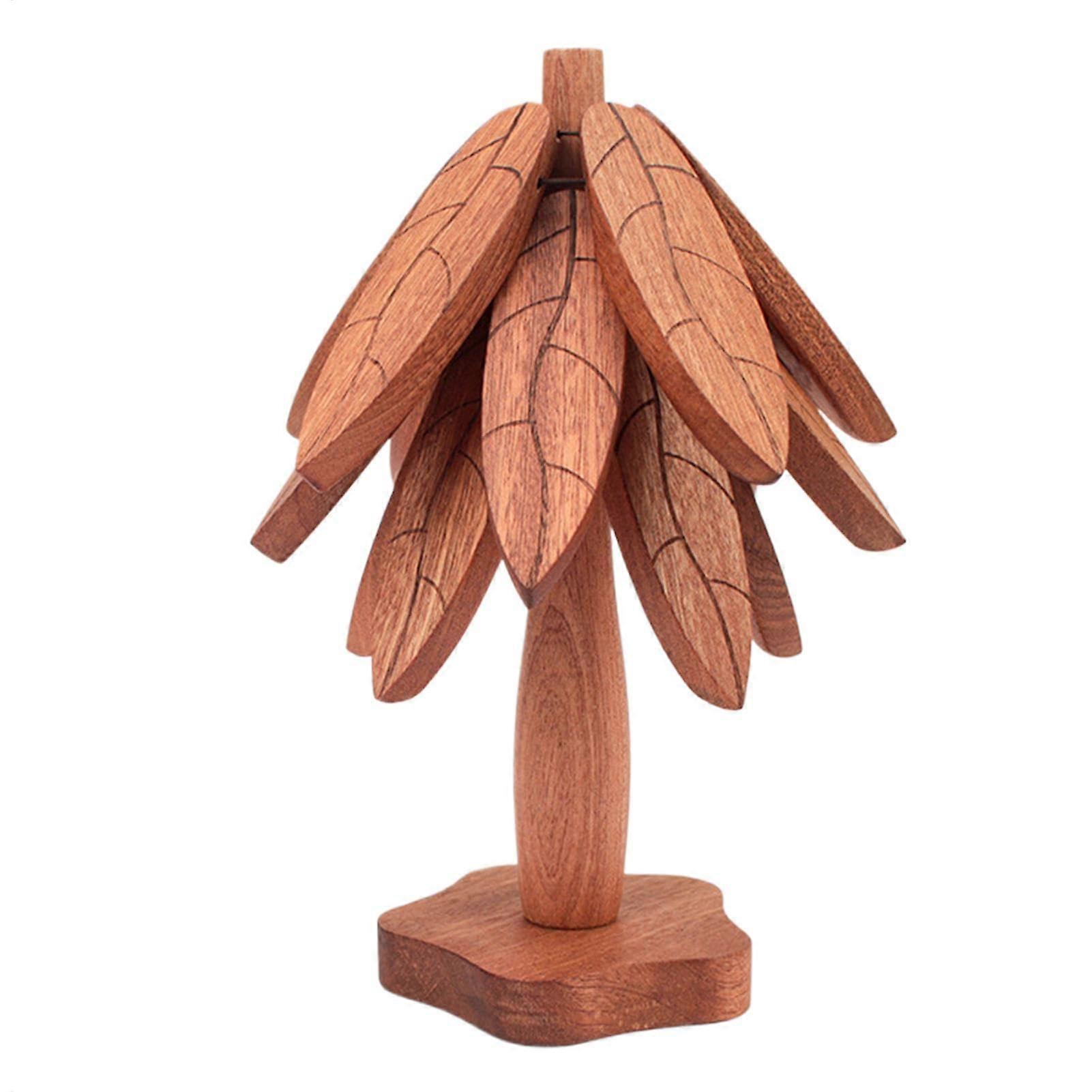 Foldable treeshaped plate coasters pad – nonslip, set with 3 bowls and teapot coasters