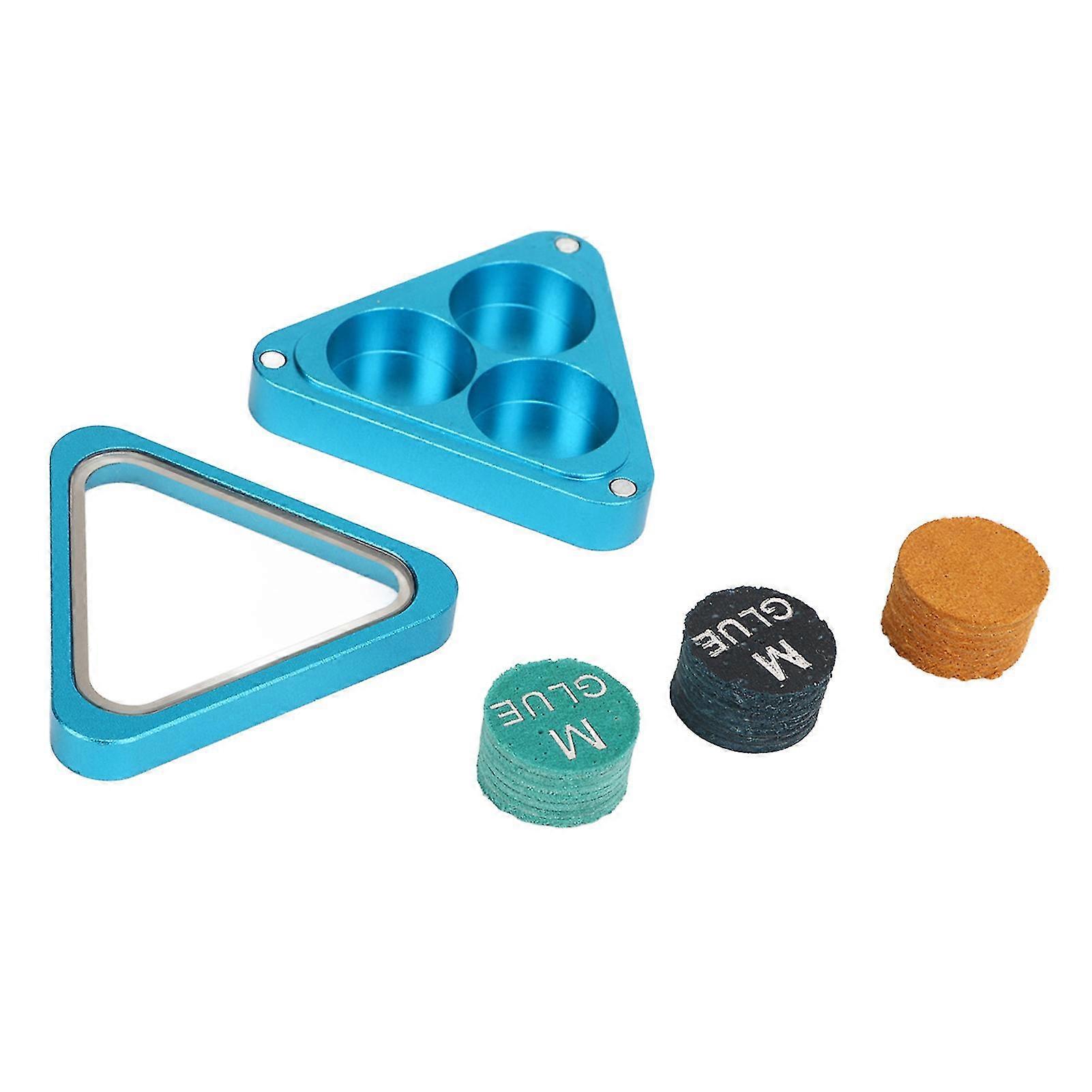 3pcs 13mm Billiard Cue Tips with Triangle Storage Box