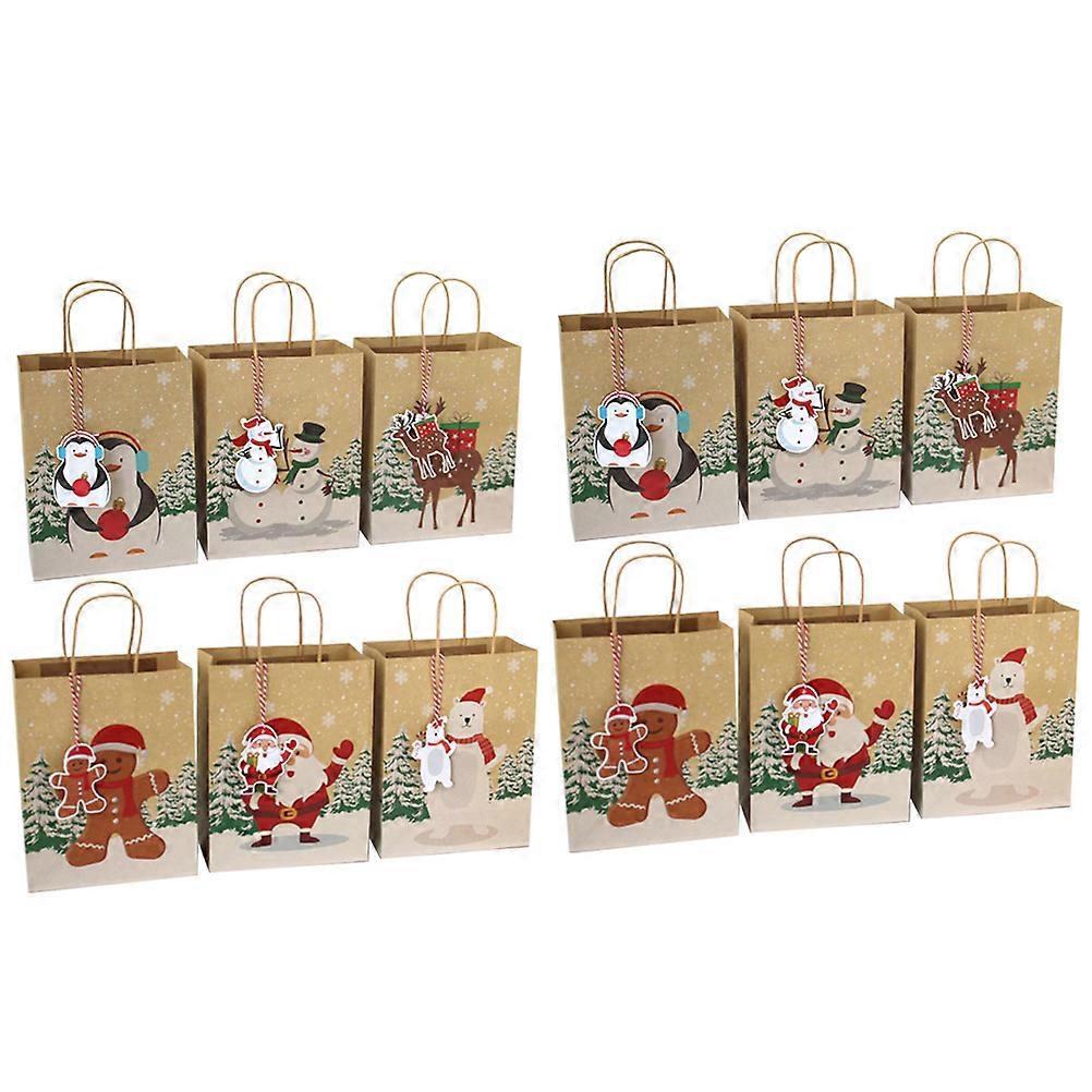 Square Bottom Paper Bags Tote Bags Storage Container 31.2x18cm Assorted Color 24Pcs