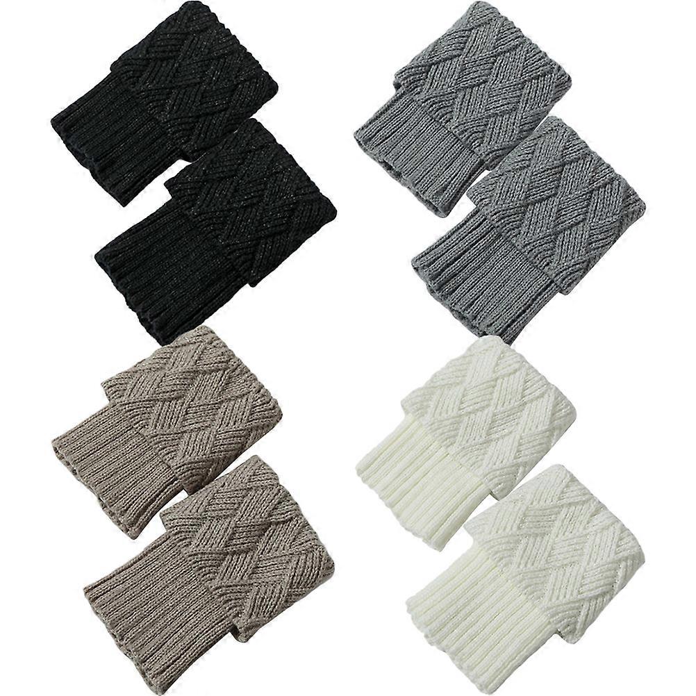 Acrylic Fiber Leg Warmers Winter Fall Simple Design Cold Protection 4Pairs