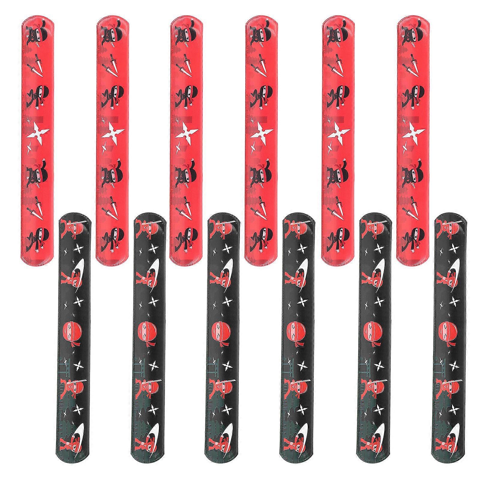 12pcs Ninja Slap Bracelets Bulk Fun Interactive Wristbands Party Favors Goodie Bag Fillers Comfortable Reliable Design for Boys