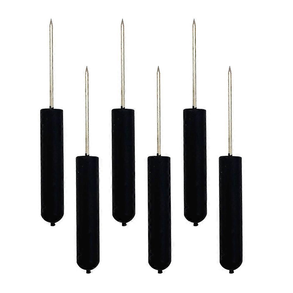 Cylinder Shape Push Pins Positioning For Bulletin Board Plastic Material Black 6Pcs