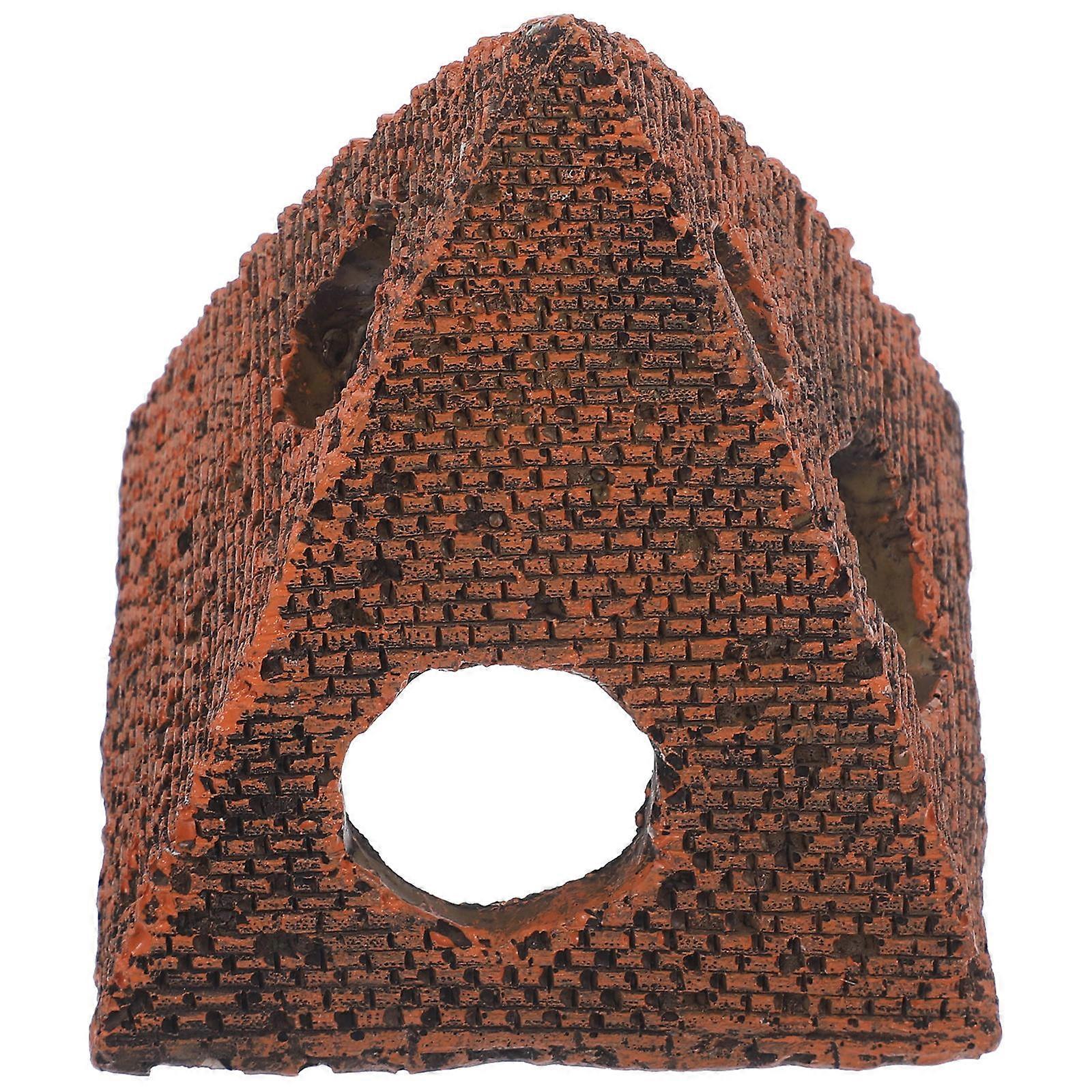 Fish Shrimp Habitat Resin Pyramid Aquarium Decorative Props for Fish Tank and Party Supplies Closed to Nature 1Pack