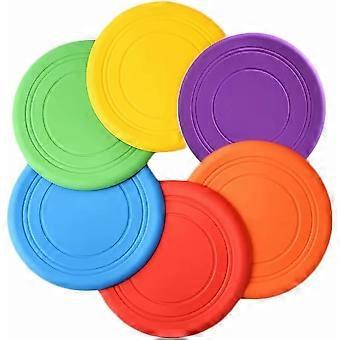 Children's Frisbee Toy Outdoor Play Lawn Game Disc Flyer for Kindergarten Teaching Soft Silicone Colorful 6-Pack Bulk Set